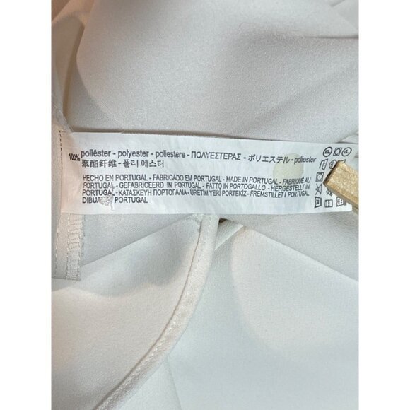 Zara Woman White Crepe Double Ruffle Sleeve Blouse Round Neck Women's Size Small - Picture 10 of 10